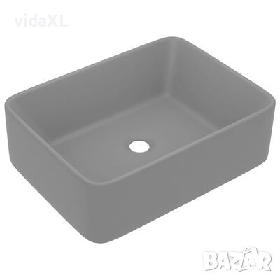 vidaXL Луксозна мивка, матово светлосива, 41x30x12 см, керамика(SKU:147048, снимка 1 - Мивки - 46322761