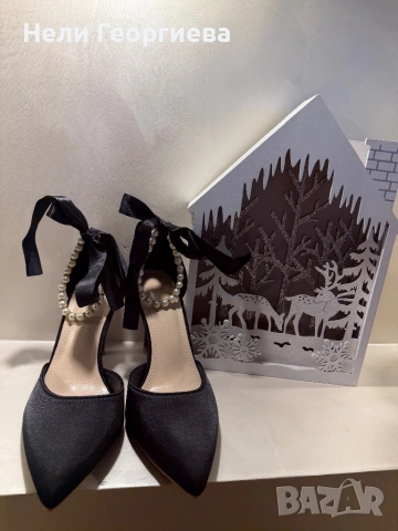 Сатенени обувки, снимка 5 - Дамски обувки на ток - 53140802