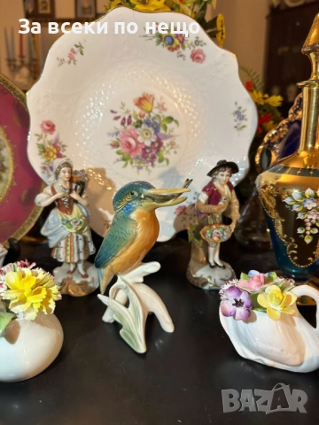 Karl Ens Germany - “Рибарчето” изключително красива птица с плячка в човката Код P1686, снимка 6 - Антикварни и старинни предмети - 52941780