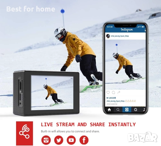 Victure AC700 4K 20MP WiFi Подводна екшън камера, снимка 8 - Камери - 52589140