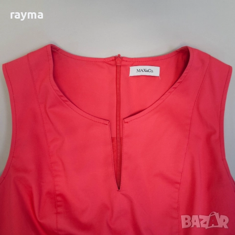 Max & Co червена памучна рокля , снимка 7 - Рокли - 51735690