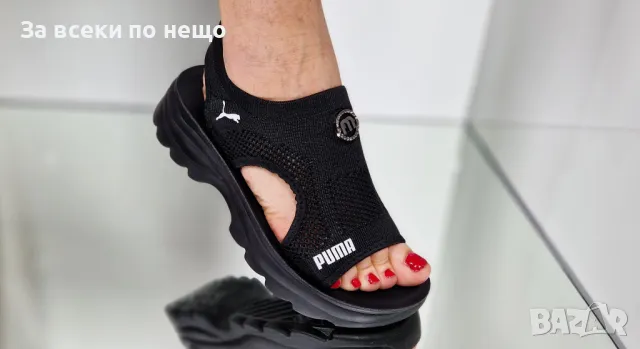 Puma Дамски Черни Сандали С Метален Акцент Пума Код P606, снимка 7 - Сандали - 50427878