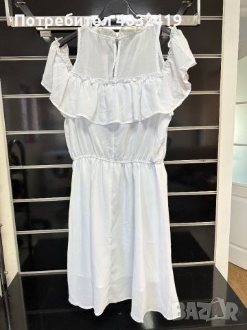Дамска ефирна рокля в бяло , снимка 3 - Рокли - 46406830