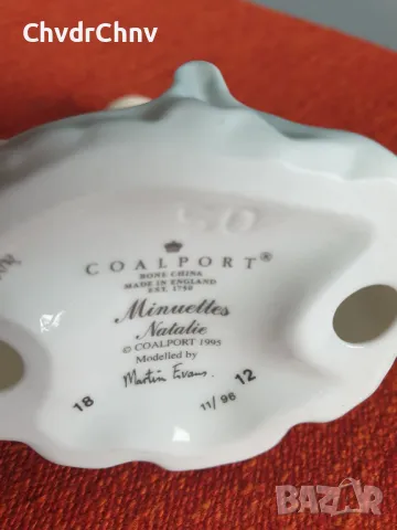 Колекционерска английска порцеланова мини-фигурка Coalport Minuettes Natalie статуетка 9см/1995, снимка 5 - Колекции - 46946235