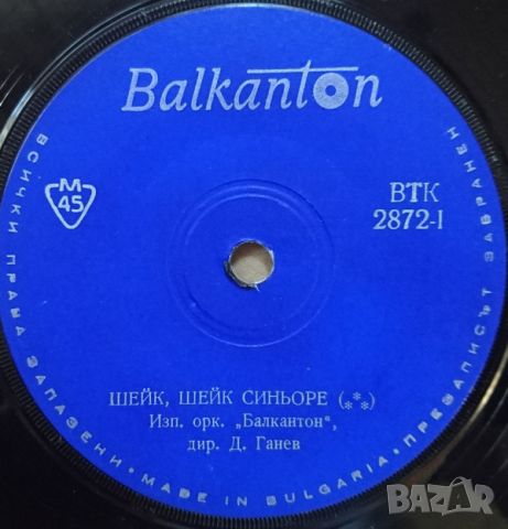 Грамофонни плочи Orchestra Balkanton – Шейк Шейк Сеньоре / Метроном 7" сингъл ВТК 2872, снимка 2 - Грамофонни плочи - 45650577