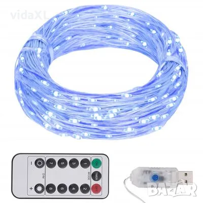 vidaXL LED стринг със 150 LED, синьо, 15 м（SKU:330052）, снимка 4 - Декорация за дома - 48537226