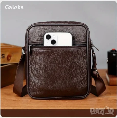 Лятна, Плажна кожена чантичка с компактни размери /Черна естест. кожа!, снимка 4 - Чанти - 50817240