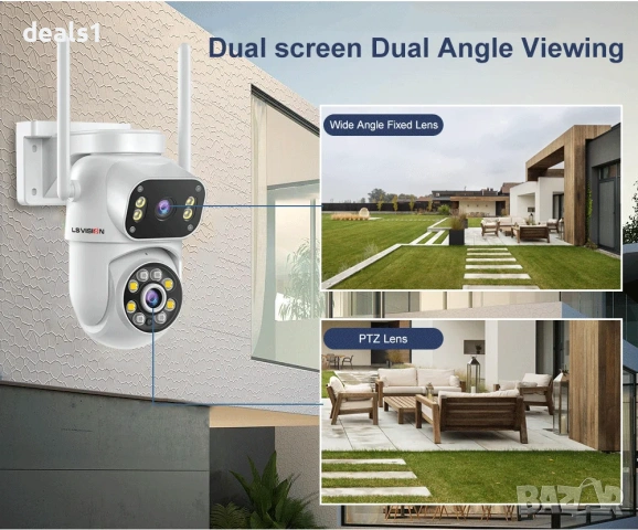 LS VISION WiFi IP PTZ 4K 8MP Камера Цветно нощно виждане Двупосочно аудио iCSee APP, снимка 3 - IP камери - 51016045