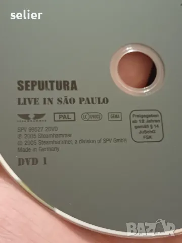 Sepultura ‎– Live In São Paulo 2 × DVD, DVD-Video, PAL, PCM (Lossless) Двойно DVD Немско издание 200, снимка 5 - DVD дискове - 48709189