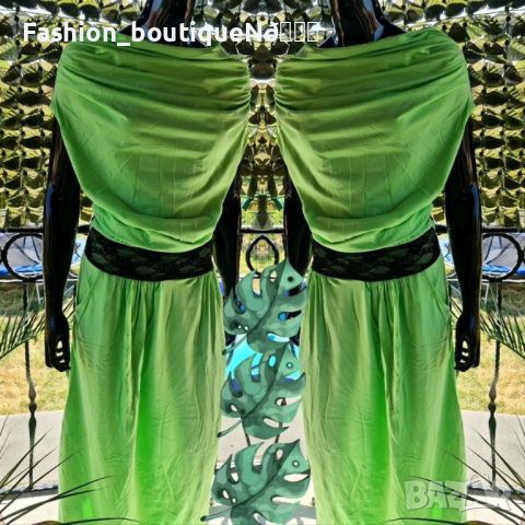 Дълга рокля с дантелен гръб в зелен цвят , снимка 1 - Рокли - 45268052