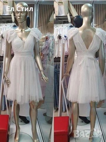 📌#Официална #рокля от #тюл 95% тюл  5% ликра Производител: Италия С  М  Л  39 евро Еконт, снимка 3 - Рокли - 53472291