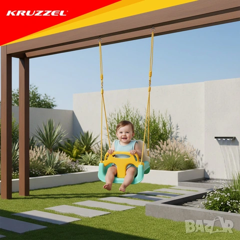 Домашна детска люлка за двор и градина / Бебешка люлка 3 в 1 - 3 цвята, снимка 10 - Други - 53690428