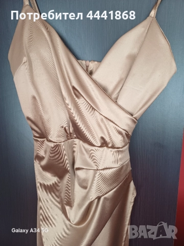 Сатенена рокля по тялото, снимка 3 - Рокли - 51551330