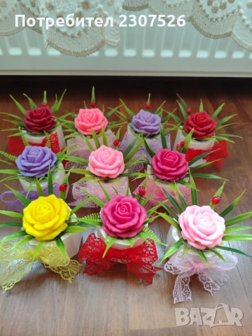 Глицеринови цветя, снимка 2 - Изкуствени цветя - 53318749