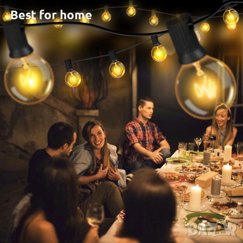  GPATIO 30 м външна гирляндова лампа с 50 + 2 LED крушки, водоустойчива  с дистанционно управление, снимка 7 - Външни лампи - 52927012