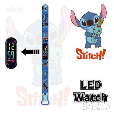 Led Стич Stitch Лило детски часовник електронен тип гривна, снимка 3 - Детски - 45635284