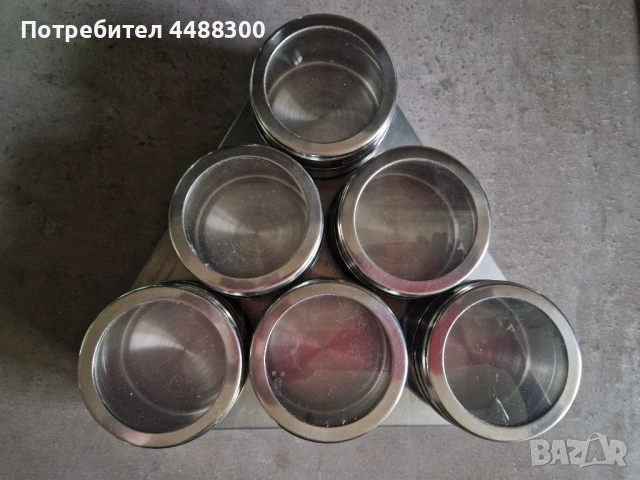 6 броя магнитни солници за подправки с поставка MAGNETIC SPICE, нови, снимка 2 - Други - 50489228