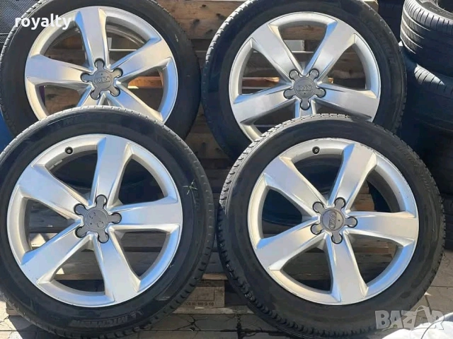 5х112 18 Джанти Оригинални Audi A4 A6 ET 37 J 7.5 Централен отвор 66.5 Подарък Летни Гуми Michelin 2