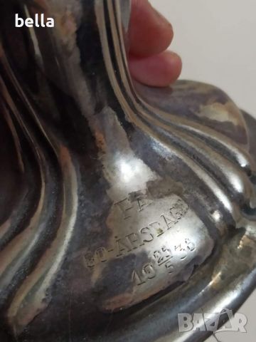 Сребърен стар масивен свещник 1937 год- 612 грама., снимка 9 - Други ценни предмети - 45416683
