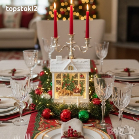 Снежна Коледна къщичка с Дядо Коледа – Идеален празничен акцент, снимка 7 - Други стоки за дома - 52641925