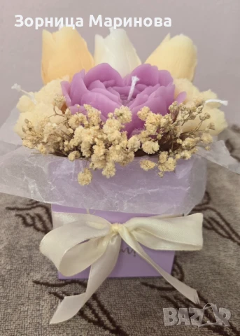 Ароматни букети от свещи, ръчна изработка , снимка 14 - Декорация за дома - 50538090