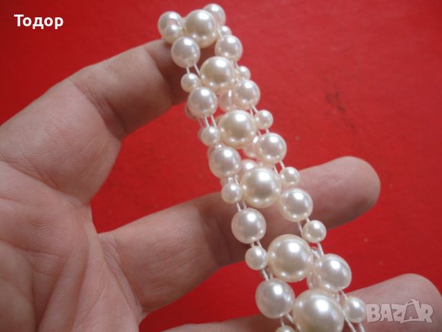 Страхотна гривна с перли , снимка 4 - Гривни - 45285542