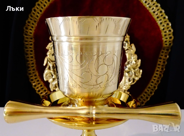 Бронзов хаван с чукало 620 гр.,гравиран,печат. , снимка 8 - Антикварни и старинни предмети - 52968125