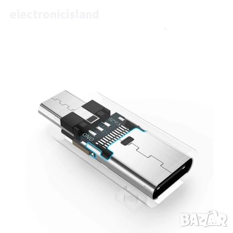 Адаптер USB Type-C женски към Micro USB мъжки конвертор за зареждане и данни, снимка 5 - Кабели и адаптери - 45529854