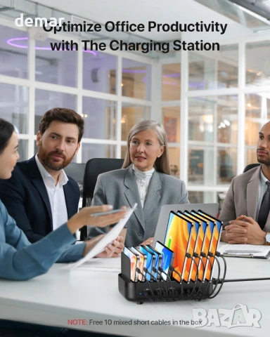 SooPii 100W 10-портова USB зарядна станция, 6 USB-C и 4 USB-A порта, снимка 6 - Друга електроника - 53644783