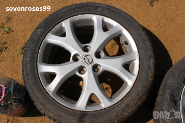 Лети джанти с летни гуми Мазда 3 2008 2.3i 158hp Mazda 3 седан 4броя 205 50 17  , дот4919 et52.5 6.5, снимка 4 - Гуми и джанти - 50659933