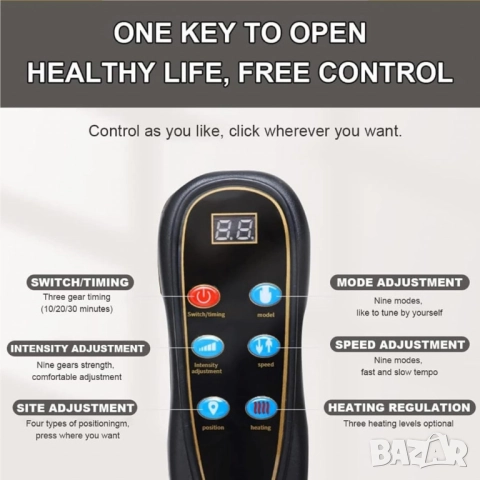 Масажен матрак с вибрационно отопление и масаж на краката, снимка 4 - Масажори - 52591301