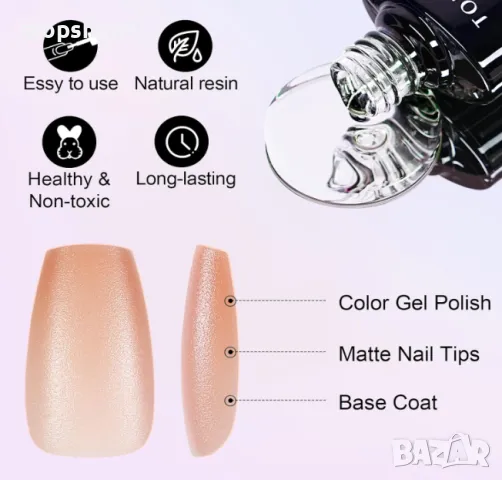 TOMICCA Soft Gel Nail Tips Комплект гел нокти, снимка 5 - Други - 48718898