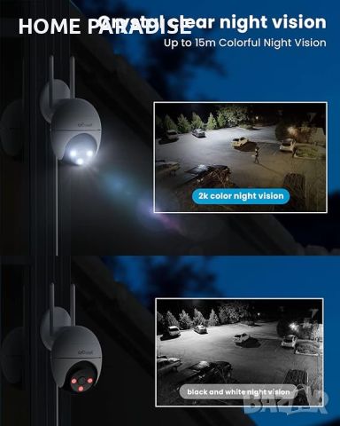 Безжична Външна камера за дневно и нощно видеонаблюдение, снимка 2 - HD камери - 45630675