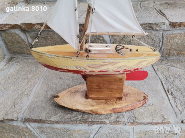 Старо дървено корабче, снимка 2 - Антикварни и старинни предмети - 45820384