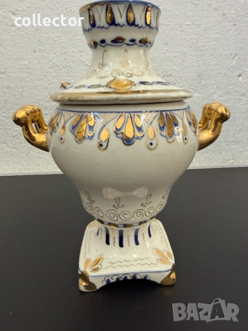 Винтидж порцеланов самовар "Гжел". №7716, снимка 4 - Колекции - 52738626