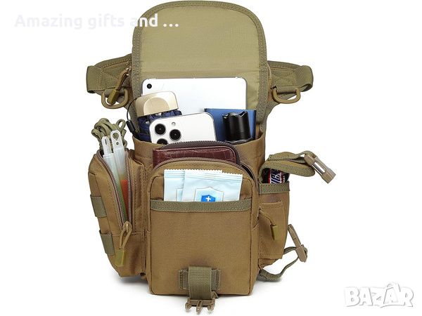 Тактическа чанта за кръст и крак с голям капацитет, снимка 5 - Екипировка - 46441385