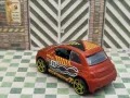 Метална количка Fiat 500 Оранжева Hot Wheels, снимка 4