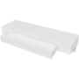 Бял МДФ плаващ стенен рафт с 1 чекмедже за съхранение на книги/DVD(SKU:242188, снимка 1 - Други - 45052886