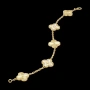 Van Cleef & Arpels VCA Gold Clear and Diamond 5 Motifs Vintage Alhambra Дамска Гривна, снимка 4