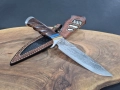 Ръчно изработен ловен нож дамаска стомана с кожена кания LN432, снимка 12