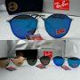 Ray-Ban RB3574 Blaze Round дамски мъжки слънчеви очила унисекс сини огледални, снимка 1