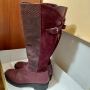 Ботуши от естествена кожа в цвят бордо , снимка 1