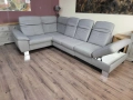 ПРОМОЦИЯ!!! Сив ъглов диван от плат с функция сън и ракла Rhone, снимка 10