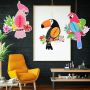 3D 3 бр папагал папагали тропически птици от картон украса декор парти рожден ден, снимка 6
