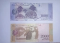 Венецуела 1000 / 2000 боливара 2016-2017 UNC, снимка 2