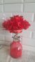 Чаша с ръчно изработени сатенени рози, снимка 1 - Декорация за дома - 45338631