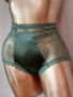 XXL Зелена сатенена бикина с висока талия , снимка 5