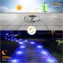 Quntis Solar Deck Lights 4 броя, 3 цвята соларни земни лампи IP68 Водоустойчиви външни градински, снимка 4
