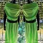 Дълга рокля с дантелен гръб в зелен цвят 🛍  