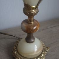 Стара нощна лампа оникс и бронз, снимка 2 - Антикварни и старинни предмети - 45387785